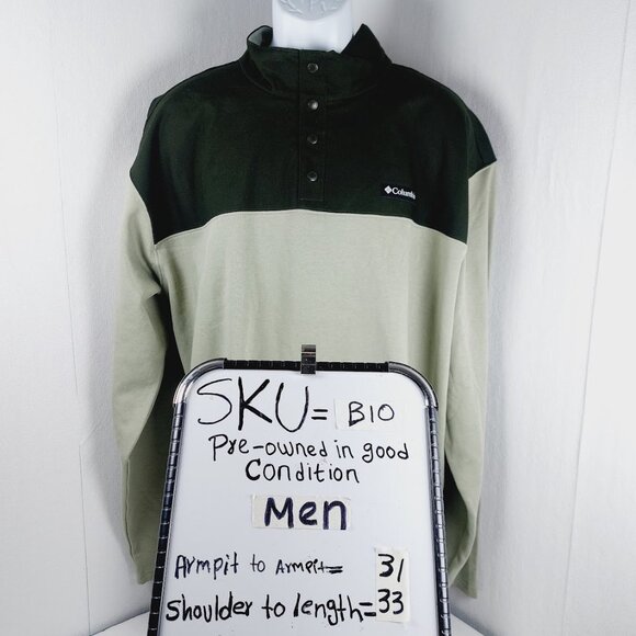 Columbia Men's Green Colorblock Pitchstone Overlay Half Snap Fleece Pullover XXL - Picture 11 of 11